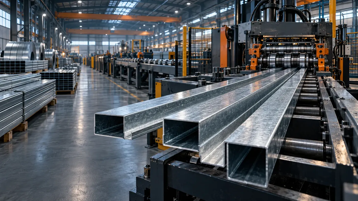 Haskar Çelik sitesi: fabrikada galvaniz profiller
